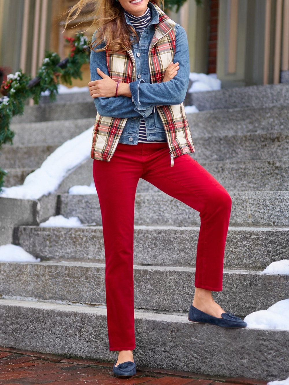 Talbots NWT  Red Straight Corduroy  2P